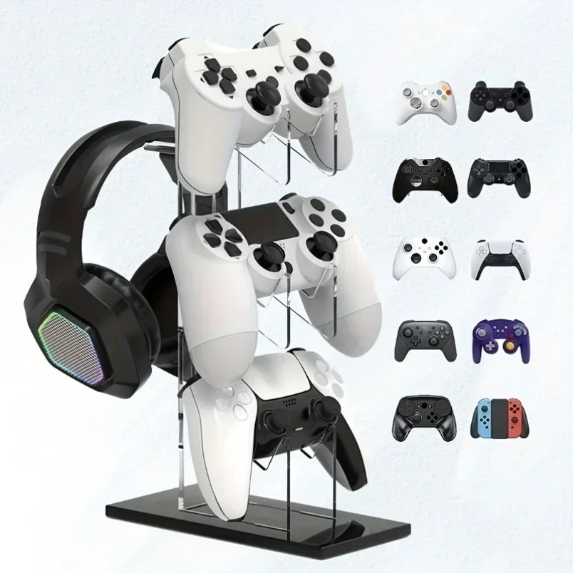 Gaming Console Organizer - Stojak na gamepady, 3-poziomowy wieszak na