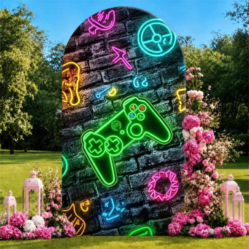 Gaming Console Icon - Jednostronna łukowa osłona tła z motywem