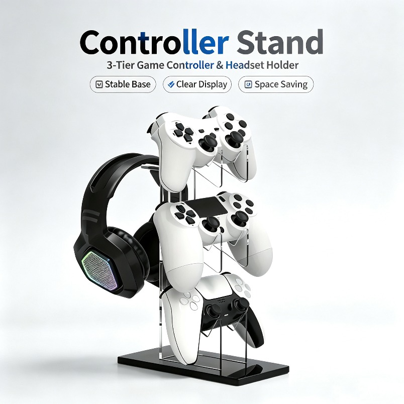 Gaming Console Organizer - Stojak na kontrolery, 3-poziomowy wieszak na
