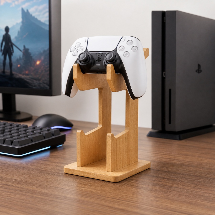 Drewniana półka na kontrolery  – Gaming Console Organizer recenzja i cena