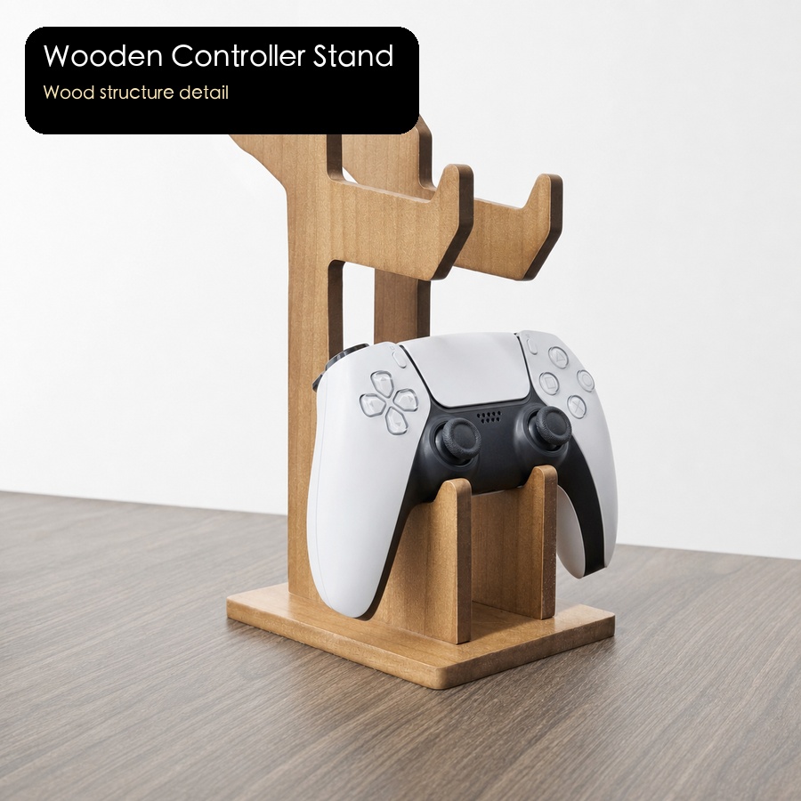 Drewniana półka na kontrolery  – Gaming Console Organizer recenzja i cena