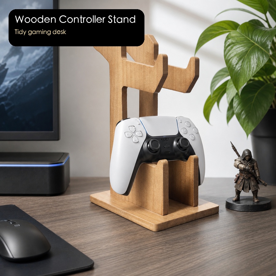 Drewniana półka na kontrolery  – Gaming Console Organizer recenzja i cena